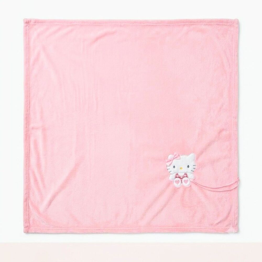 HELLO KITTY THROW BLANKET Pink Velvet Soft Anime Hello Kitty Kawaii 35x35" NEW